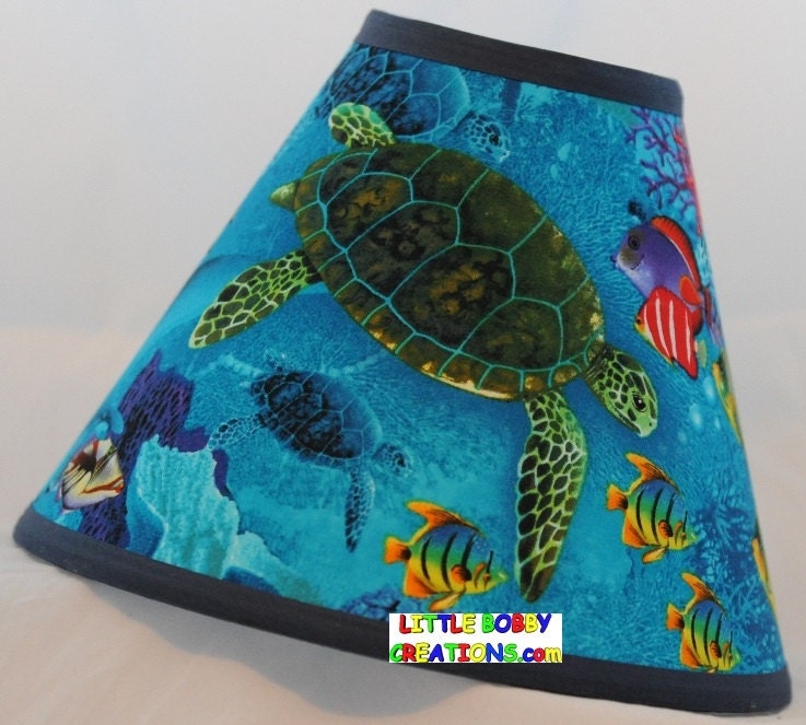 Tropical Fish Sea Turtle Fabric Lamp Shade 8 Sizes to Choose Etsy