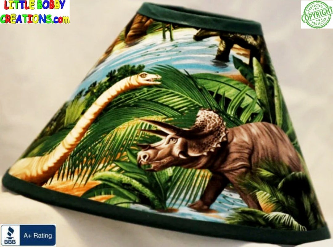 DINOSAUR LAMP SHADE 7381 of 81 Shade Fabrics to Choose From available in 14 Shade Sizes. Etsy