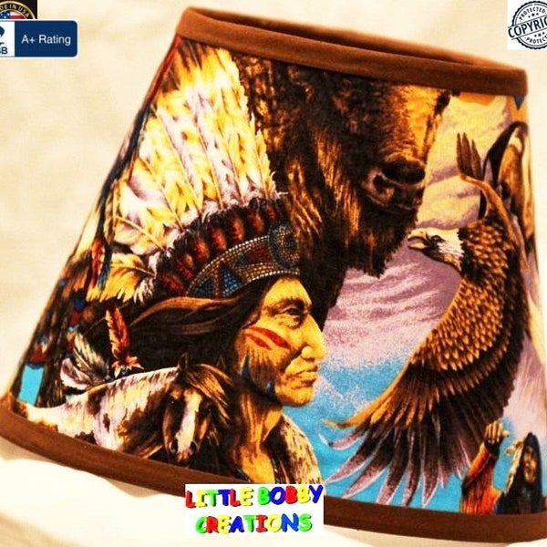 NATIVE AMERICAN Lamp Shade - 1-9 of 19 Shade Fabrics To Choose From! (Available in 14 Shade Sizes.)