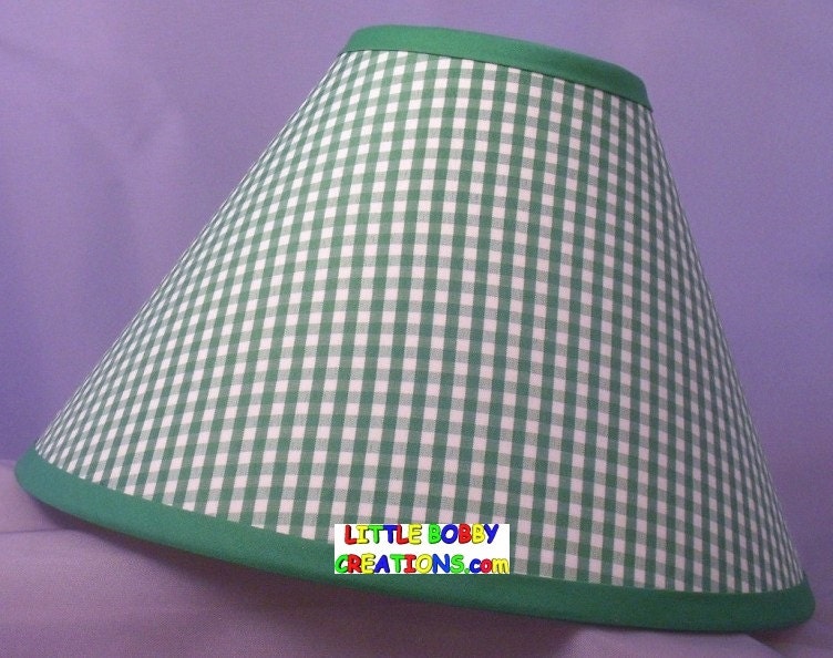 Gingham Green Fabric Lamp Shade 10 Sizes to Choose From Etsy