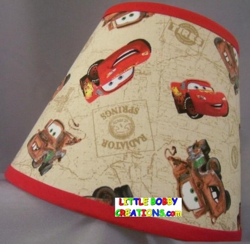 Disney Cars Lightning McQueen Fabric Lamp Shade 8 Sizes to Etsy