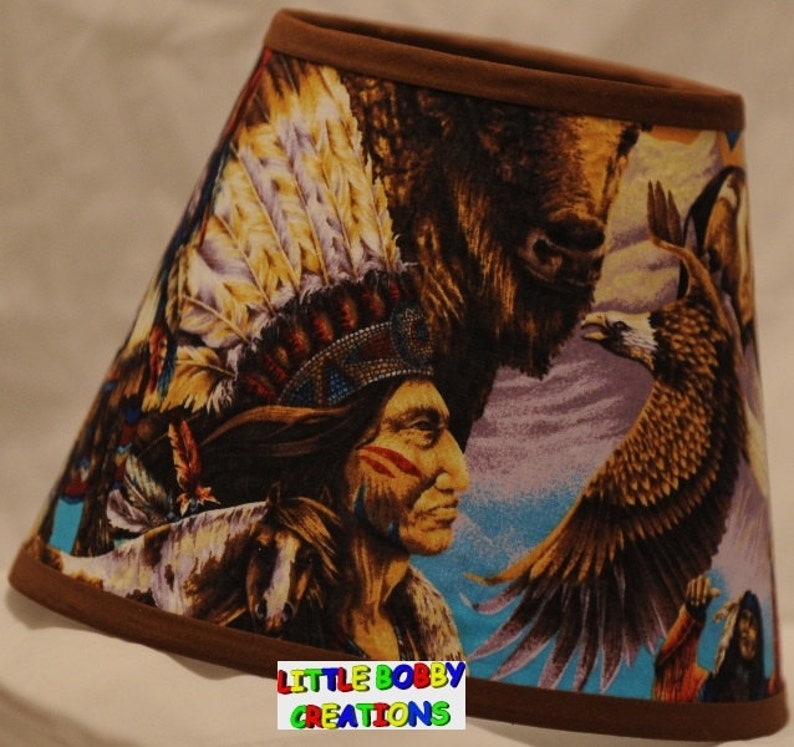 Western American Indian Eagle Horse Fabric Lamp Shade