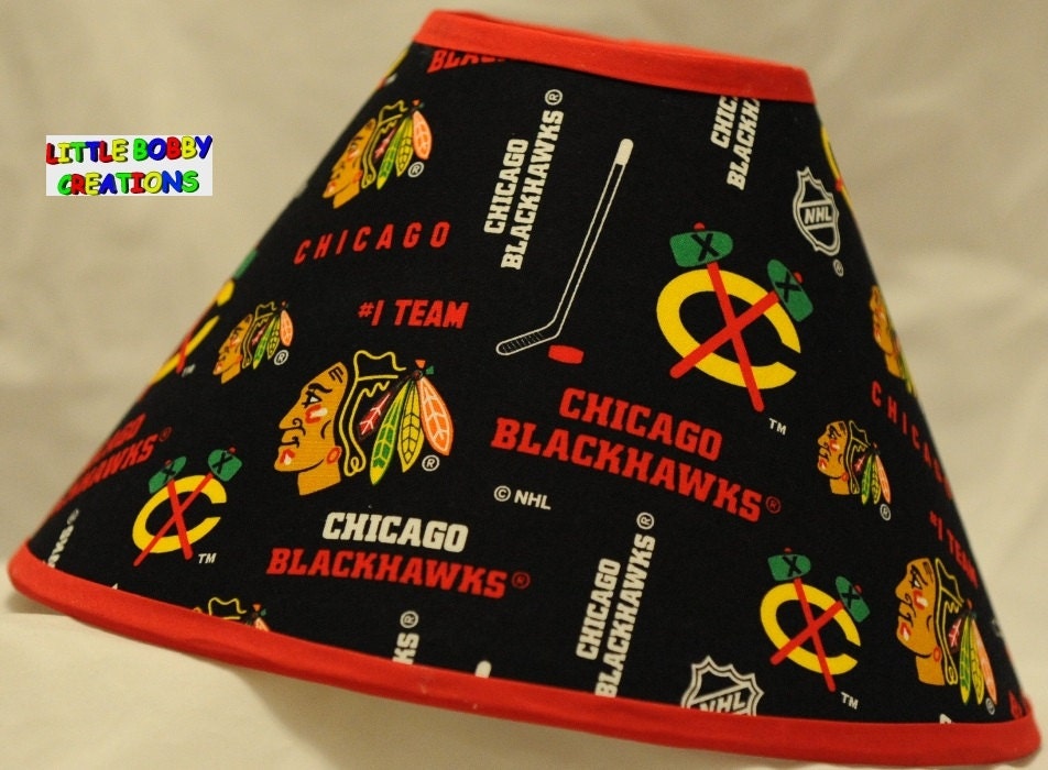 Chicago Blackhawks Nhl Hockey Fabric Lamp Shade All Handmade 50