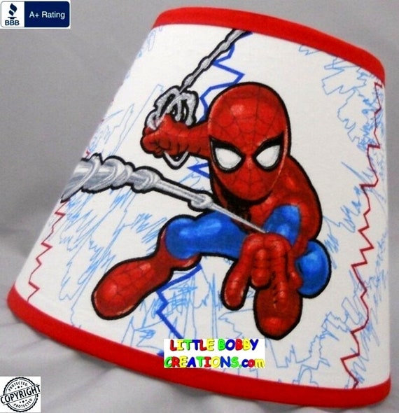 Lampe Spiderman Personnalisée - Lampe de Chevet Tissu Spiderman