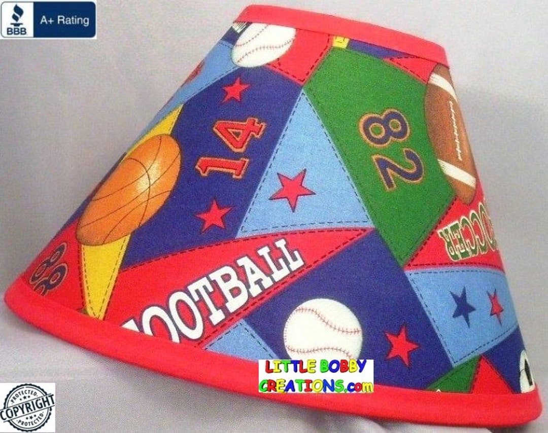KIDS MIXED SPORTS Lamp Shade 19 of 27 Shade Fabrics to Etsy