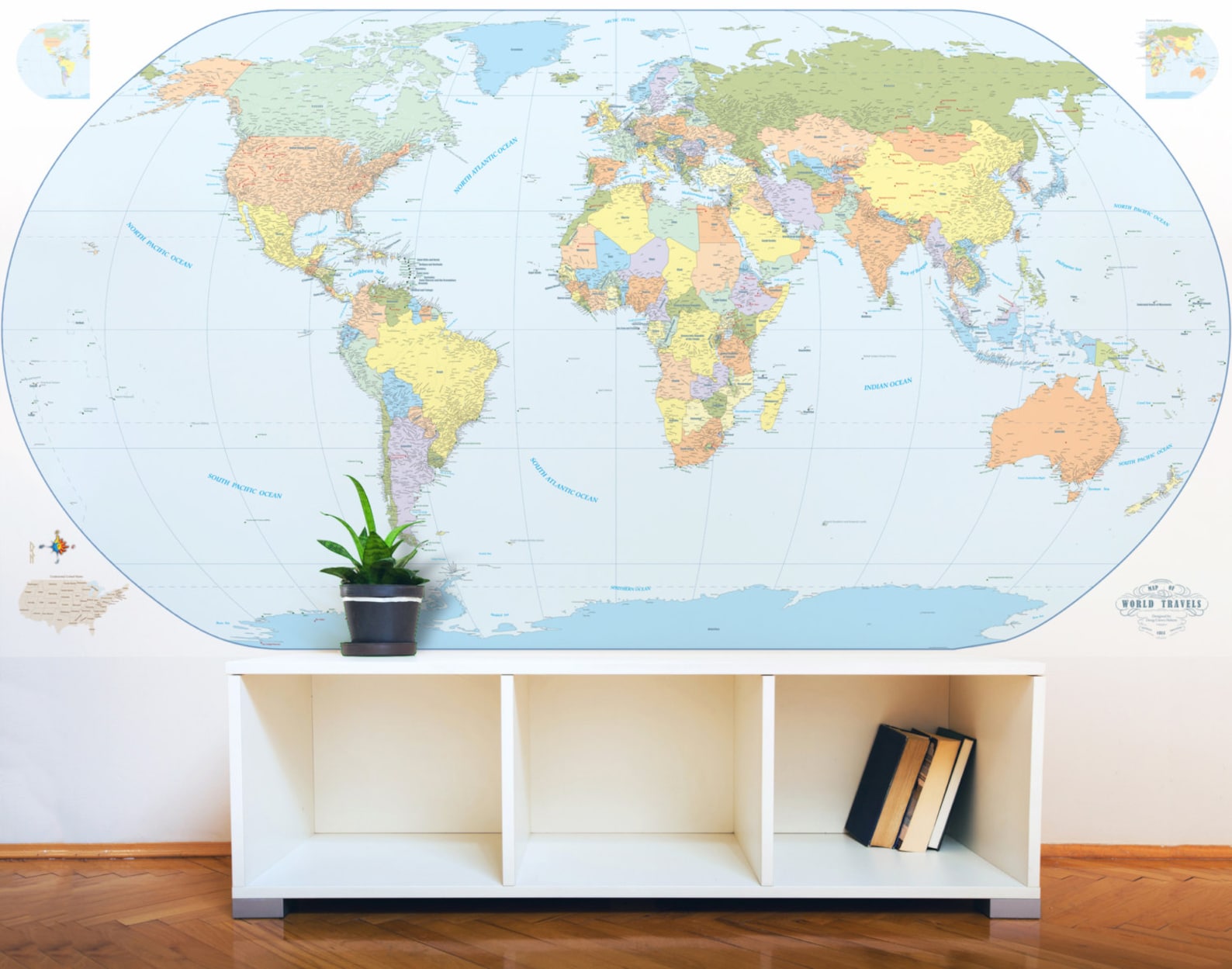 Giant World Map Mural Stylish and Educational World Map Wall Etsy