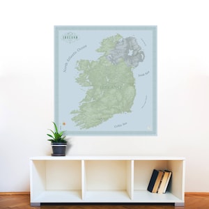 Large Ireland Wall Map Print 24x24 or 36"x41", Not AI Designed, Satin Paper Wall Map Print, Map of Ireland