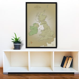 British Isles Map, Art Print, Not AI Designed, Art Map, Perfect for Home or Office, 12x18