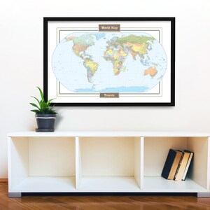 World Travel Map, Not AI Designed, Large 24x36 World Art Map Paper Print, Display Your Love for Discovery and Exploration!