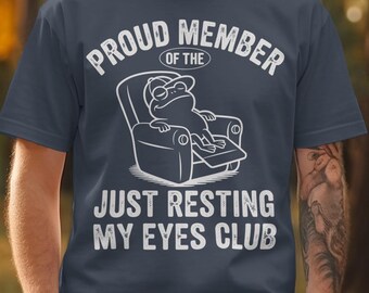 Resting Eyes Club Frog Graphic T-Shirt, Humorous Nap Lover Apparel