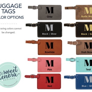 Set of 2 Personalized Luggage Tags Mr & Mrs Luggage Tags His and Hers Luggage Tags Wedding Engagement Gift Customized Travel Tags image 2