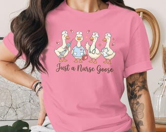 Funny Nurse Goose T-Shirt, RN Healthcare Worker Pun Tee