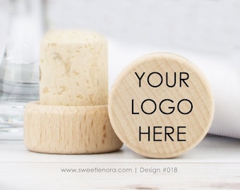 Custom Logo Wood Wine Stopper – Personalized Wedding Favor, Corporate Gift