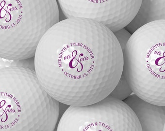 Custom Golf Ball Wedding Favor, Personalized Golf Balls Bulk Pricing 50 100 200 250 300 - Design 61