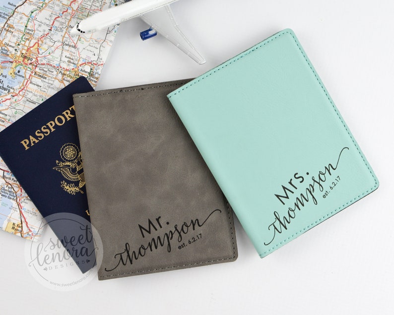 His and Hers Passport Cover Personalized Couple Passport Etsy