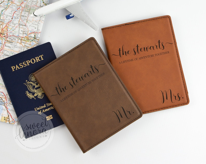 His and Hers Passport Cover Personalized Couple Passport Etsy