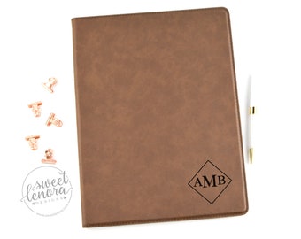 Personalized Engraved Leather Portfolio | Padfolio | Monogram Gift | Corporate Gift | Personalized Journal | Custom Padfolio | Student Gift