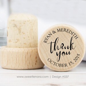 Thank You Keepsake Personalized Wine Stopper - Custom Wine Stopper - Wood Wine Stopper - Wedding Favor - Wedding Gift - 037