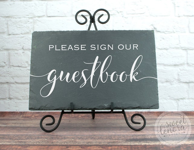 guest book sign slate