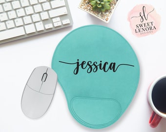 Custom Mouse Pad with Wrist Rest | Personalized Mouse Pad Gift for Coworker | Custom Desk Decor