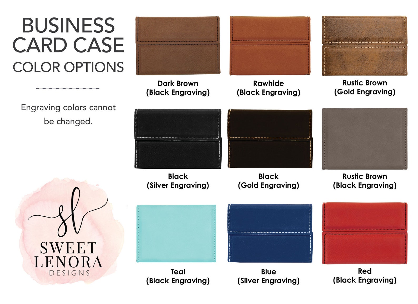 Personalized Business Card Holder Vegan Leather Custom Etsy