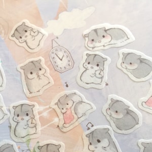 Gris nain hamster stickers mignon animal hamster bébé dessin animé cochon d’Inde petit hamster pet planner mini gerbill guinée décoration autocollant cadeau
