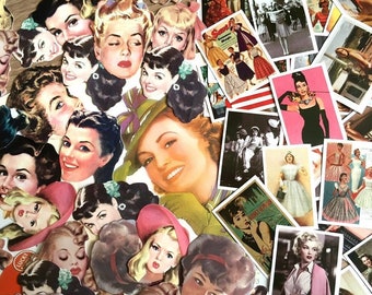 retro portrait mini photo sticker classic beauty black and white photo portrait old fashion selfie retro lady fashion doll house picture