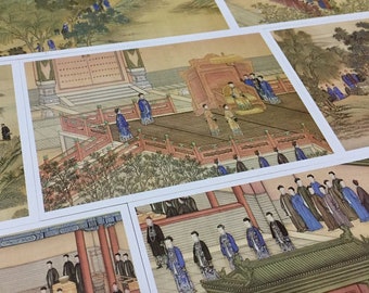 30 古代中国の皇帝のポストカード 清朝中国古代の王宮の風景 古代 