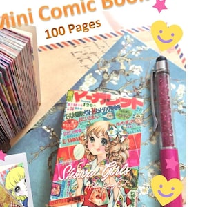 retro Japanese comic girl mini book vintage cover girl teen girl cute girl paper book kawaii girl icon toy book scrapbook art journal gift