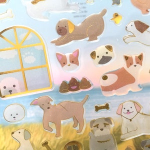 mignon chiot chien autocollant petit chien mignon shih tzu poméranien bichon frise yorkshire terrier Havanese cartoon chien décor époxy icône icône