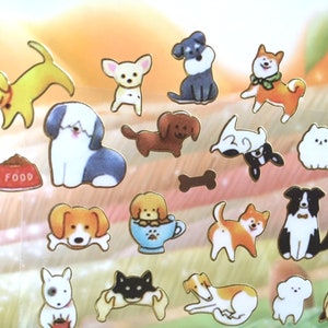 70 tiny dog sticker Happy pet dog super cute puppy little pet dog animal label dog collection mini dog icon dog planner kids birthday gift