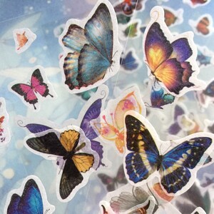 6 vellen vlinder stickers vlinder thema grote vlinder kleine kleurrijke vlinder label zeldzame vlinder decor mooie vlinder collectie