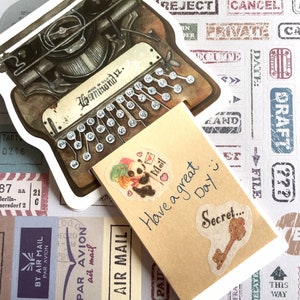 macchina da scrivere regalo di carta simpatico foglietto adesivo nota di carta fresca mini macchina da scrivere post-it macchina da scrivere vintage macchina da scrivere 2D antiquariato arredamento regalo