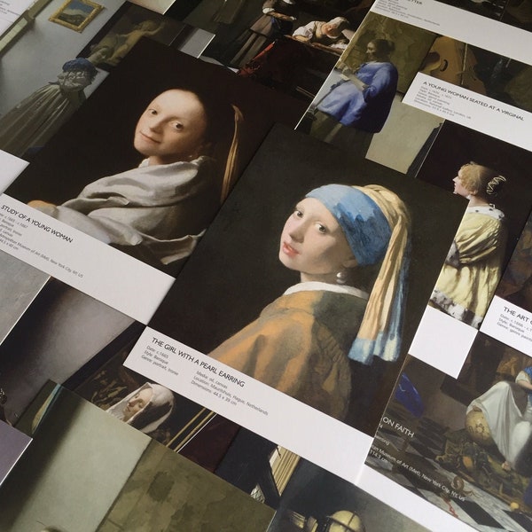 30 Johannes Vermeer postcard set The best Collection Girl With A Pearl Earring Milkmaid study of a young woman Water Pitcher art gift