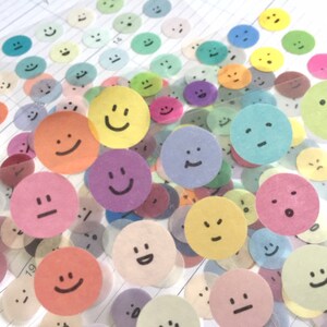 240 adesivos de rosto de arco-íris feliz 6 folhas emoji rosto sorridente rosto feliz adesivo expressão facial emoticons engraçados desenho animado feliz planejador adesivo