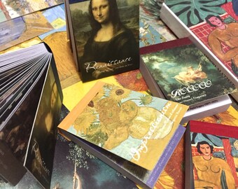Libro de 50 pegatinas de obras maestras, colección mini clásica, pintura en miniatura, Van Gogh, Monet, Picasso, proyecto de bellas artes, papel de regalo
