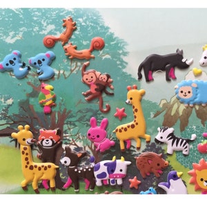 adorable vivero animal pegatina hinchada dibujos animados zoológico fiesta de animales ciervo ardilla panda rojo león mapache jirafa toro animal raro deco regalo para niños