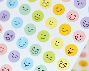 glückliches Gesicht Aufkleber Ernährung Planer lustigen Gesichtsausdruck glücklicher smiley Emoticons Tagebuch