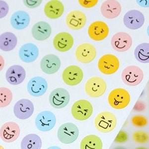126 happy faces sticker emoji facial expression funny happy sad cute emoticons icon happy smiley face cartoon face diary sticker gift