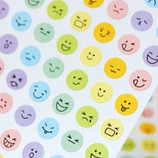 glückliches Gesicht Aufkleber Ernährung Planer lustigen Gesichtsausdruck glücklicher smiley Emoticons Tagebuch