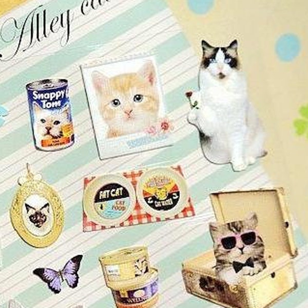 cute cat sticker kawaii pussy cat flower cat sticker kitty Persian cat seal label sticker pet cat scrapbook real cat image design card decor