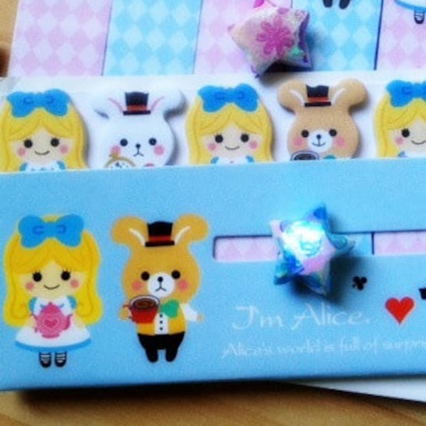 Alice in wonderland sticky note girls stick marker fairy tale sticky paper note rabbit sticky memo diary animal index paper cute stationary