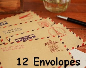 Retro-Vintage-Umschlag 12st Europa antiken Umschlag gesetzt alte Mode-Stil Kraft Karte Muster DIY spezielle Mail-Dankeschön-Karte