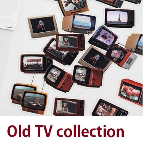 vintage TV cell phone retro computer Gameboy sticker retro appliances old TVs collection microcomputers retro game consoles decor sticker