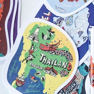 45 graffiti wereldkaart sticker VS Brazilië Australië Duitsland Japan Zweden Rusland Korea Nieuw Zeeland Italië Spanje IJsland Atlantische Oceaan sticker