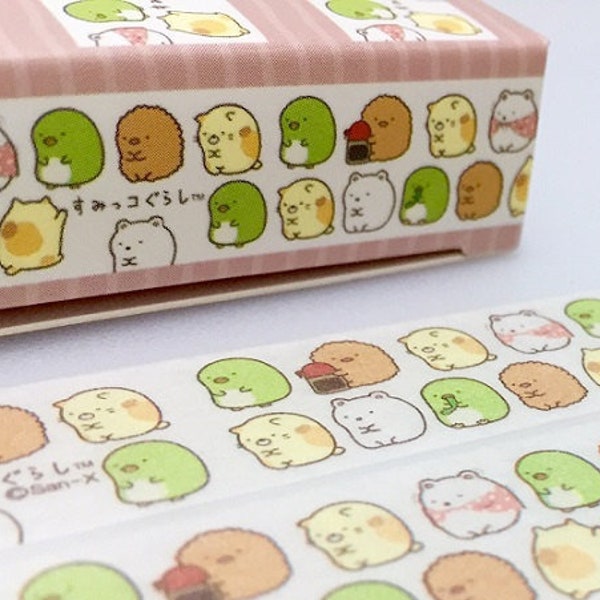 sumikko gurashi washi masking tape 10M cartoon character fat animal monster cartoon sticker tape line up kawii creature animal tape gift