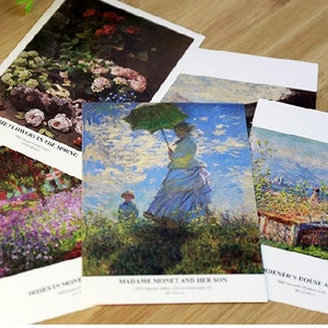 Claude Monet postcard 30 classic collection Canvas Art Print Monet Vintage art oil paintings postcard famous fine art masterpiece gallery