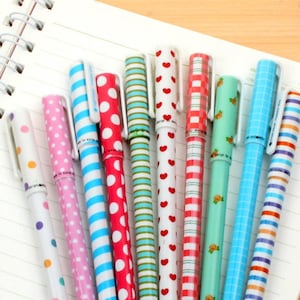 10 gel pen with pen box Cute pen Kawaii gel pen color ink pen gel ink pen, bling roller pen, highlighter pen diary planner gift