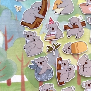 Koala Sticker kawaii animal koala bear planner sticker woodland animals koala themed rare Animal lindo animal baby koala diary calcomanía sticker