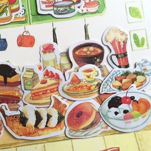 Party food stickers sliced cake sushi street food kitchen yummy food label food planner food themed foodies sticker label recipes icon